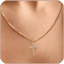 14 karat gold cross necklace