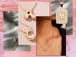 14k gold initial necklace