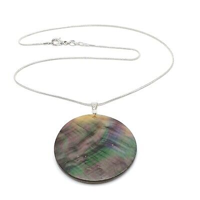 dark abalone disc necklace