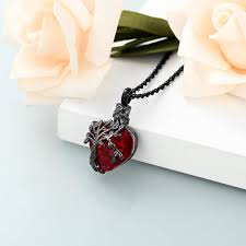 red heart necklace