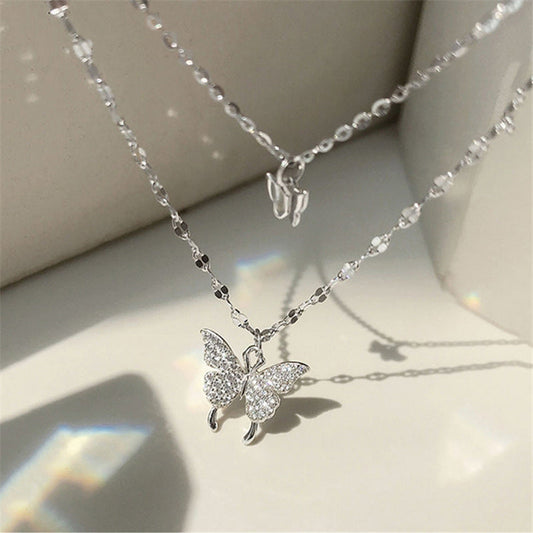 silver butterfly necklace