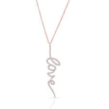 vertical love necklace diamonds