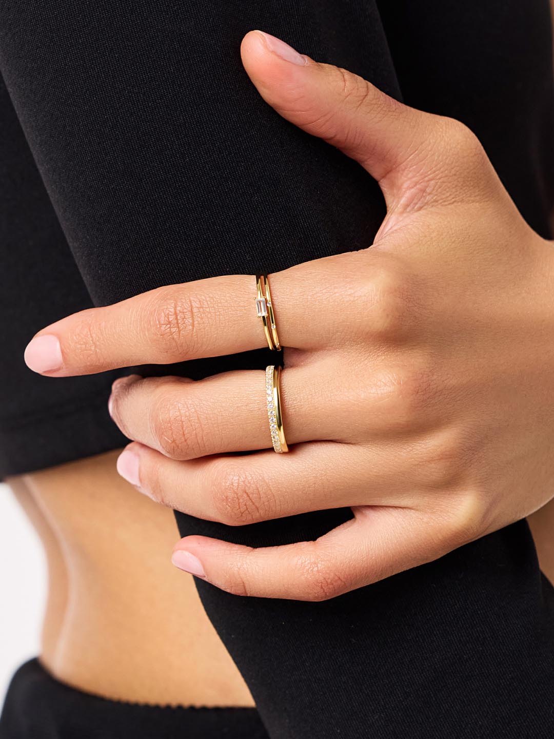 Gold Band Ring - Celine Double