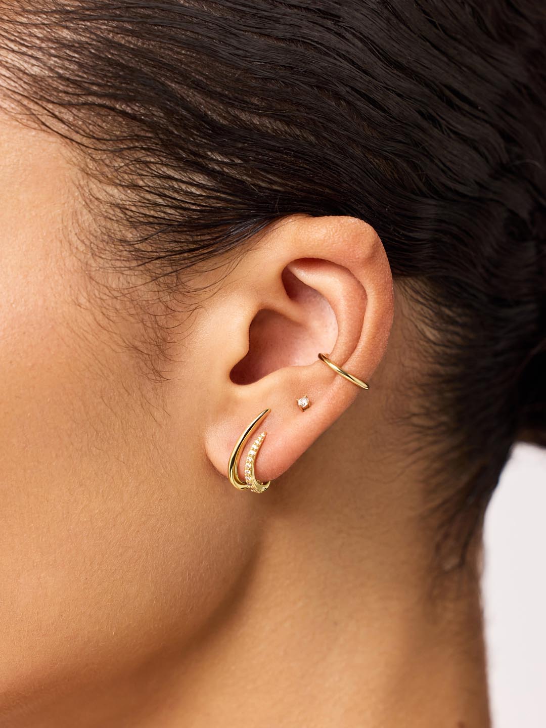 Gold Stud Earrings - Solene