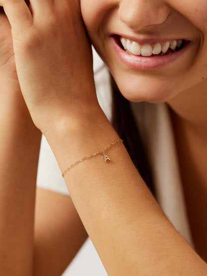 Gold Charm Bracelet - Gold Letter Bracelet