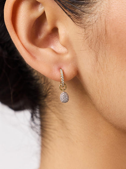 Earring Charms - Pave Pebble Charms