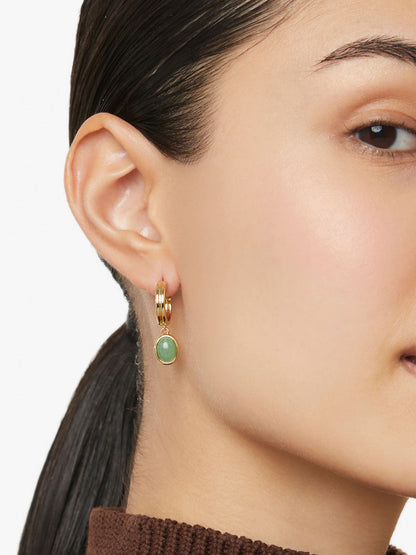 Gemstone Hoop Earrings - Dobby