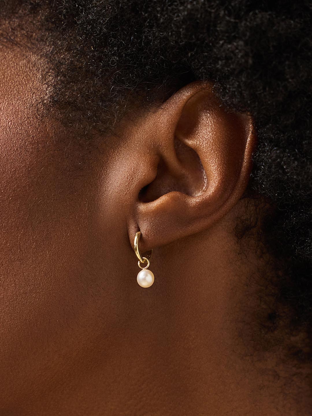 Small Gold Hoop Earrings - Gold Pearl Hoops