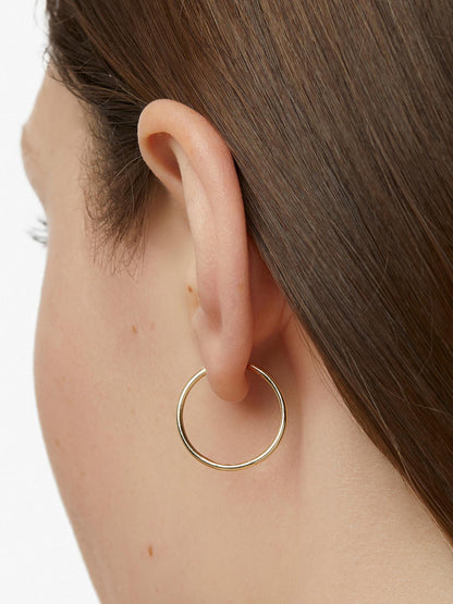 Large Gold Hoop Earrings - Gold Hoops Medium