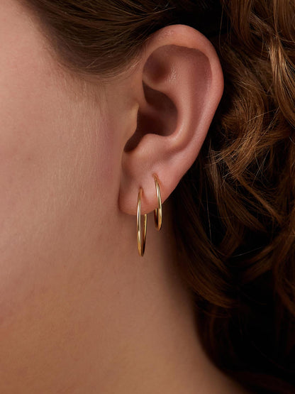 Small Gold Hoop Earrings - Gold Slim Hoops Set