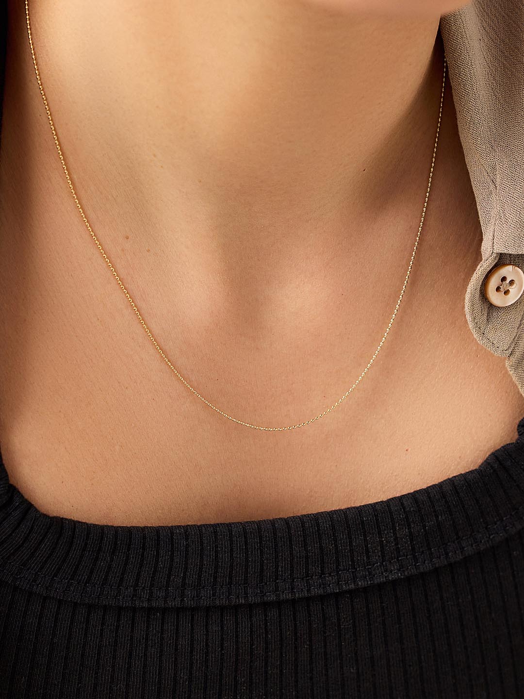 Dainty Gold Necklace - Gold Ball Chain Necklace