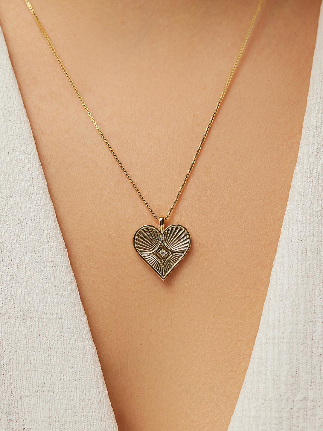 Gold Heart Necklace - Kalel