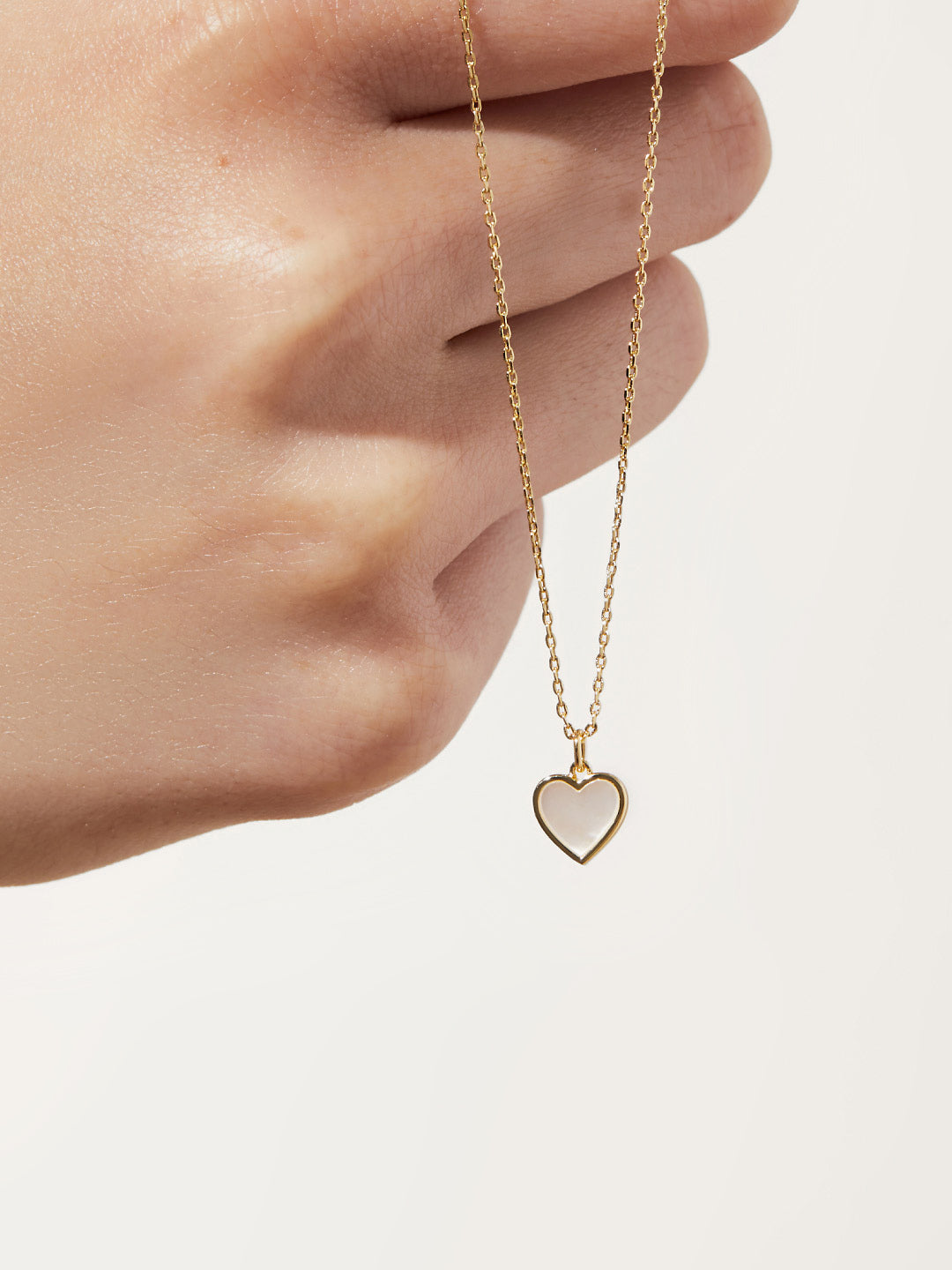 Gold Heart Necklace - Laure Mother of Pearl