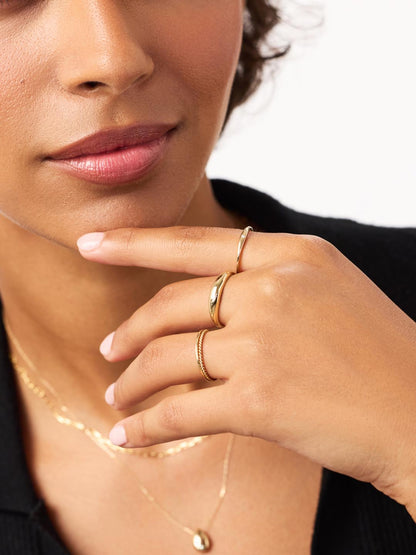 Gold Band Ring - Gold Slim Dome Ring