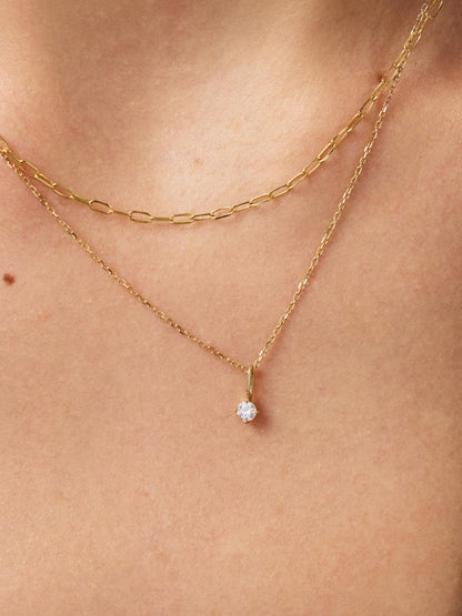 Diamond Necklace - Gold Diamond Layered Necklace