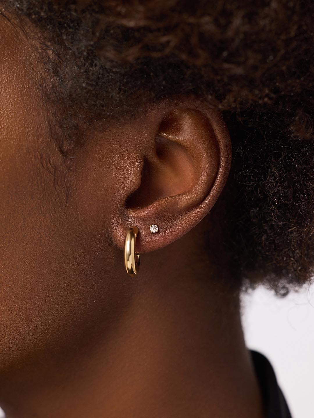 Lab Grown Diamond Earrings - Gold Small Diamond Studs