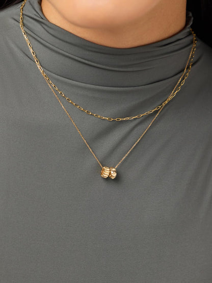 Gold Pendant Necklace - Asteroid Necklace