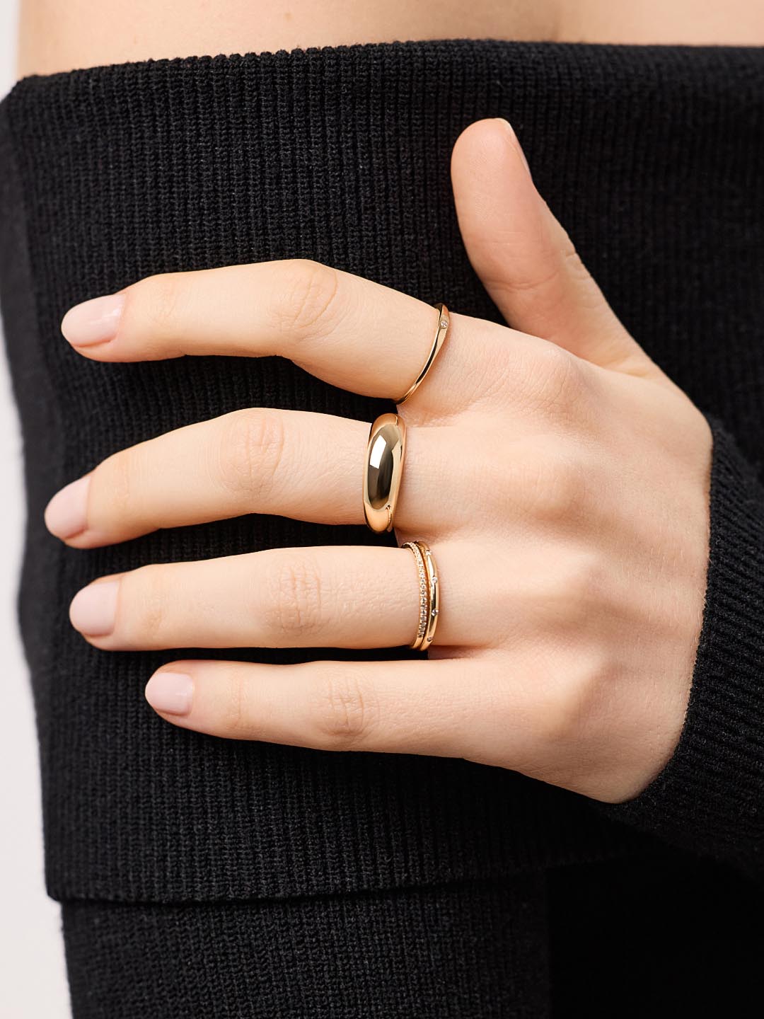 Solid Yellow Gold - Gold Medium Dome Ring