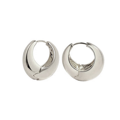 Chunky Round Dome Huggie Earrings