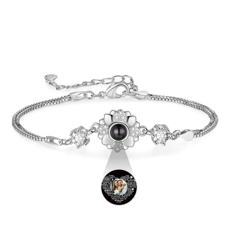 Bracelet with Picture Inside | 100 Languages I Love You Photo Projection Bracelet