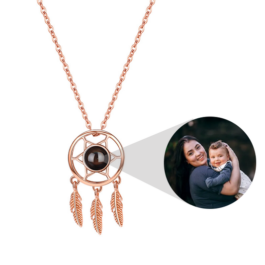 Personalized Dreamcatcher Photo Projection Necklace