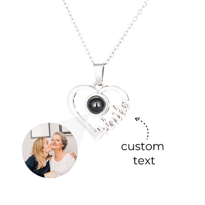 Custom Heart Photo Necklace with Name