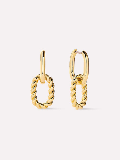 Gold Drop Earrings - Ash Double Mini