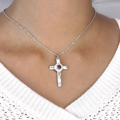 Custom Photo Necklace Cross Commemorative Gifts