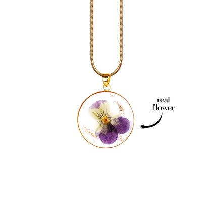 Pressed Birth Flower Necklace