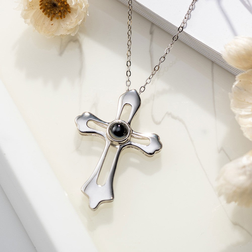 Custom Cross Photo Necklace