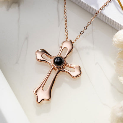 Custom Cross Photo Necklace