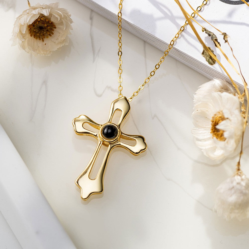 Custom Cross Photo Necklace