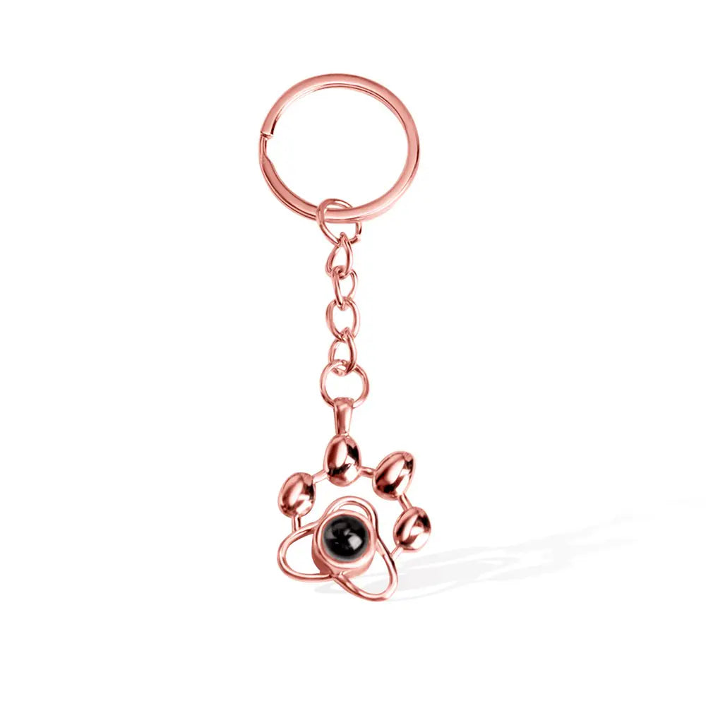 Paw Print Memorial Projection Keychain