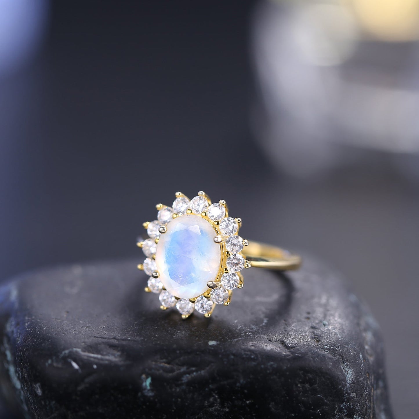 Moonstone Ring- Sunburst