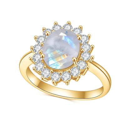 Moonstone Ring- Sunburst