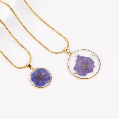 Pressed Birth Flower Necklace