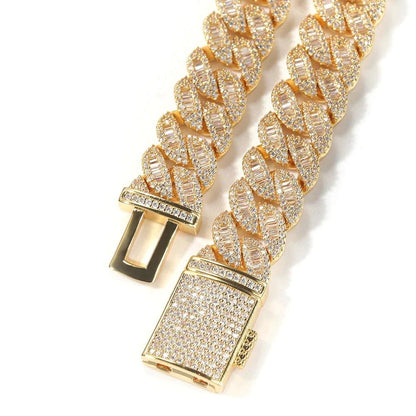 16mm Baguette Cuban Link Bracelet