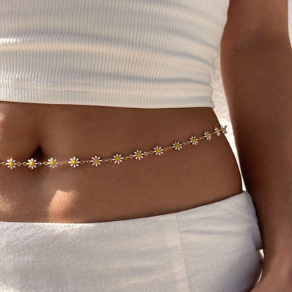 18K Gold Daisy Waist Chain