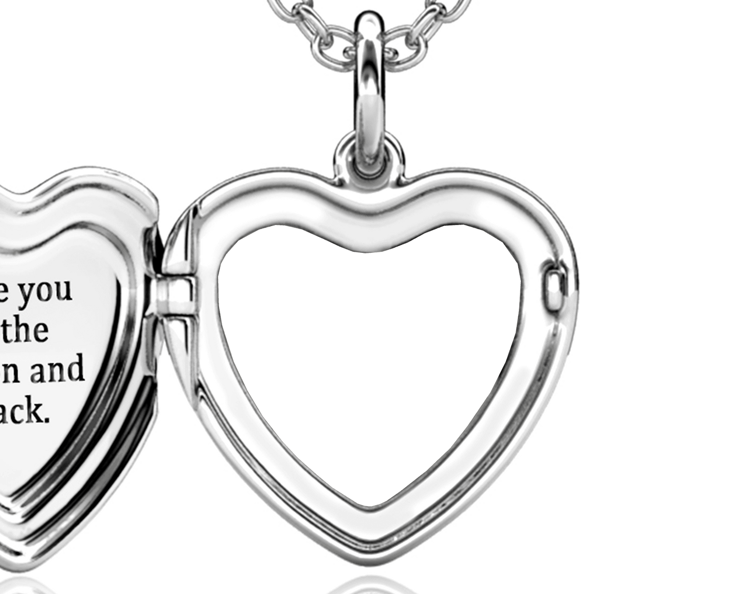 Sterling Silver Heart Locket Necklace with Picture Inside