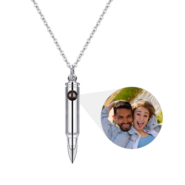 Bullet Necklace with Hidden Photo