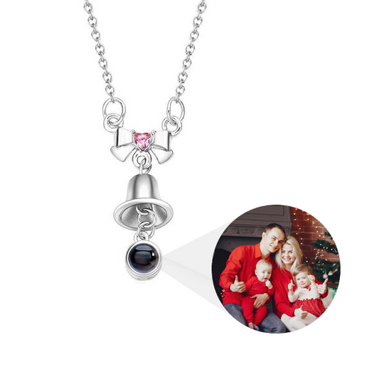 Custom Christmas Bells Necklace with Photo Inside