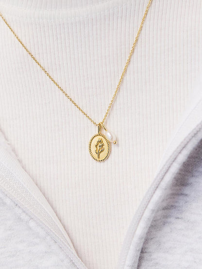 Gold Pendant Necklace - Katie Necklace