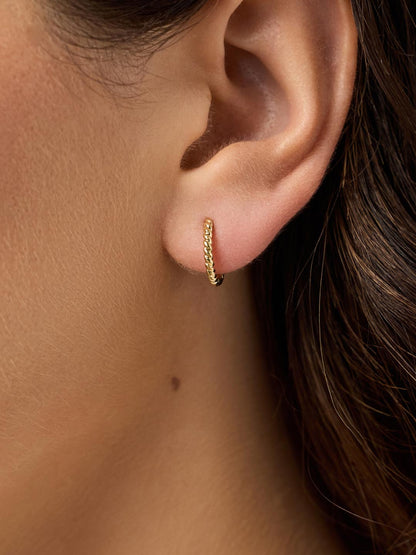 Gold Huggie Earrings - Twist Huggie Hoops