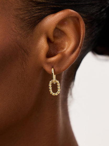 Gold Drop Earrings - Ash Double Mini