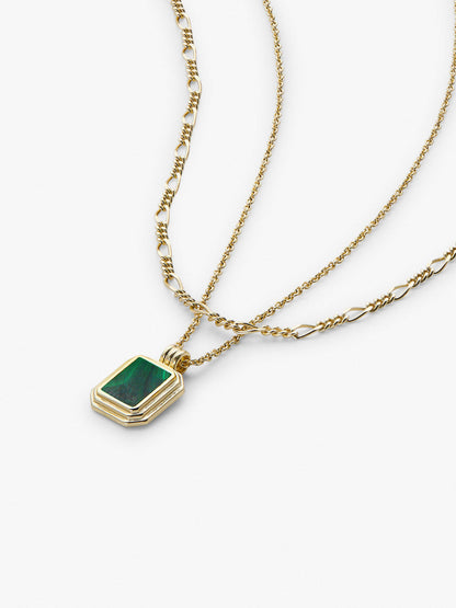 Layered Necklace Set - Temple Green