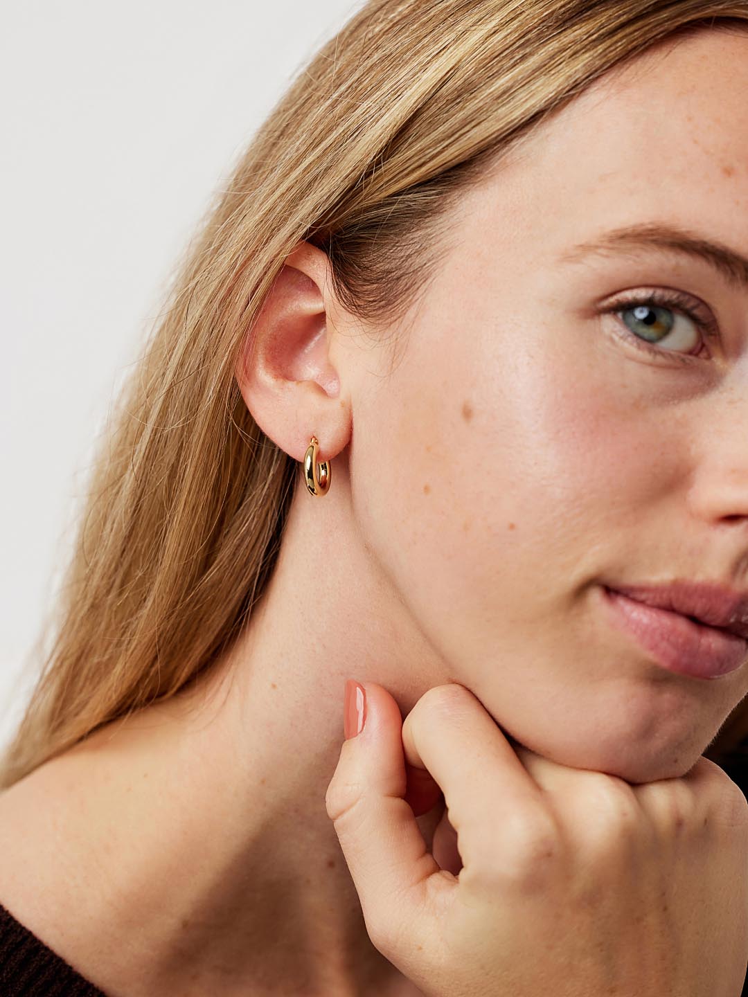 Chunky Gold Hoop Earrings - Gold Classic Hoops Mini