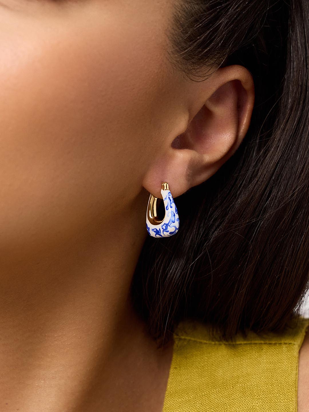 Statement Earrings - Dakota Marble Blue