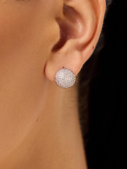 Silver Earrings - Mini Abby Silver Micropave