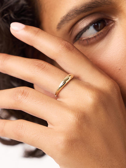 Gold Band Ring - Gold Slim Dome Ring