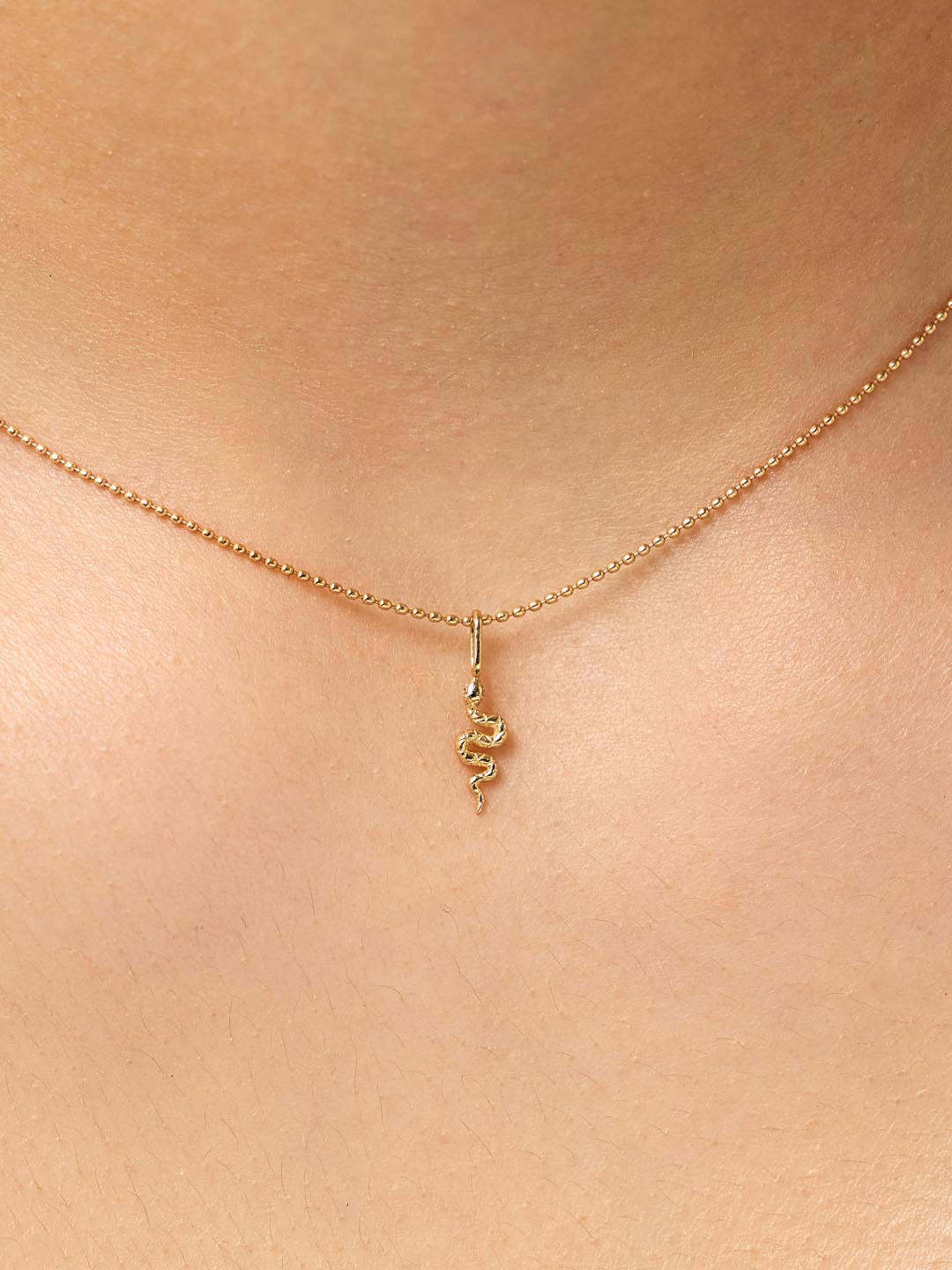 Gold Pendant - Gold Mini Snake Charm